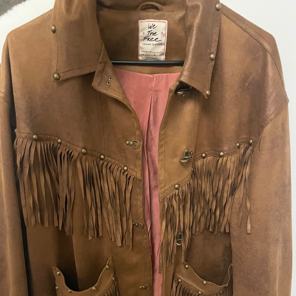 NWT We The Free Fringe Out Vegan Suede Jacket Size S